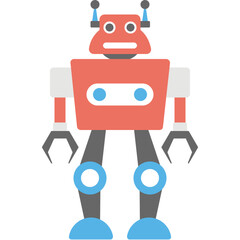 
Mechanical robot, flat icon cartoon robot
