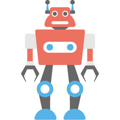 
Mechanical robot, flat icon cartoon robot
