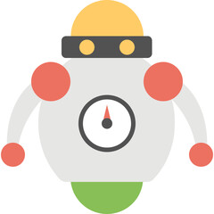 
Mechanical robot, flat icon cartoon robot
