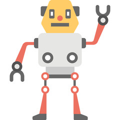 

Flat vector icon design of a robot
