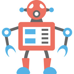 

Flat vector icon design of a robot
