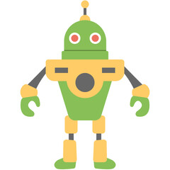 

Flat vector icon design of a robot
