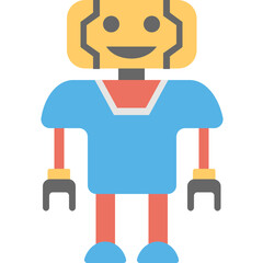 

Flat vector icon design of a robot
