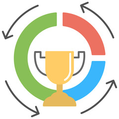 
A creative flat icon design of successful business
