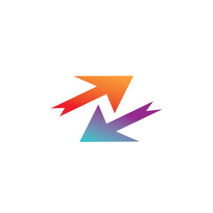 letter z logo, modern illustration, colorful arrow design, vector
