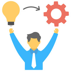 

A hand holding cogwheels symbolising integration flat icon
