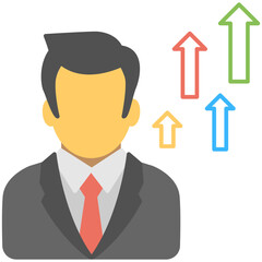 
Job promotion, flat icon career advancement
