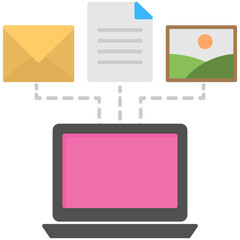 
Flat icon data source, database.

