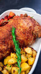 Roasted Turkey Meal With Garnishes