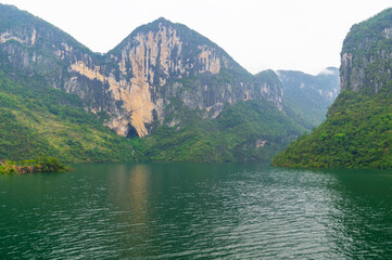 Fototapeta premium Autumn scenery of Jianshiye Three Gorges Scenic Area in Enshi, Hubei, China