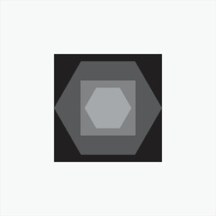 Square with hexagon logo design vector