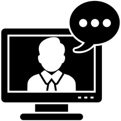 
Video chat. Flat icon online chat
