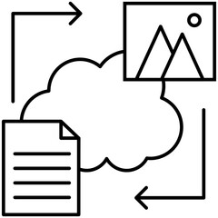 
Flat icon cloud synchronization

