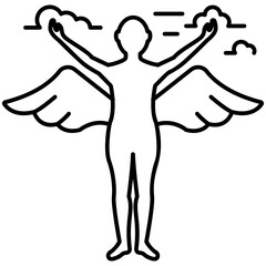 
Angel person. Flat icon supernatural being
