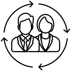 
Staff resource. Flat icon human assets
