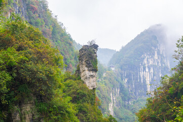 Autumn scenery of Jianshiye Three Gorges Scenic Area in Enshi, Hubei, China