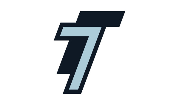 Minimalist Letter initial F7 Logo Template