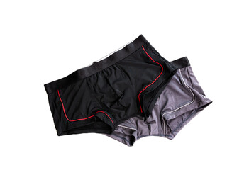 Men's trunks underwear color black on isolated background