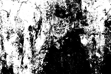 Grunge old plaster wall texture. White and black background. Vector illustration.