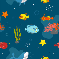 Seamless Pattern with underwater concept