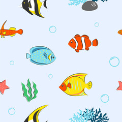 Seamless Pattern with underwater concept