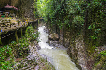 Autumn scenery of the Dixin Valley Scenic Area in Enshi, Hubei, China