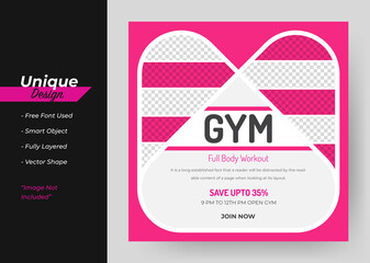 Gym & Fitness Club Social Media Banner Template