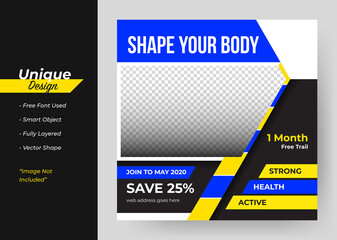 Gym & Fitness Club Social Media Banner Template