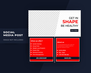 Gym & Fitness Club Social Media Banner Template