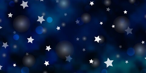 Light Blue, Green vector background with circles, stars.