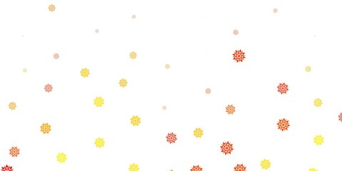 Light orange vector background with christmas snowflakes.