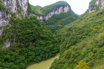 Fototapeta na wymiar Autumn scenery of the Dixin Valley Scenic Area in Enshi, Hubei, China