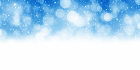 
Christmas blue background with snow