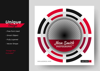 The Digital Photography Concept Social Media banner Template. Abstract Design.