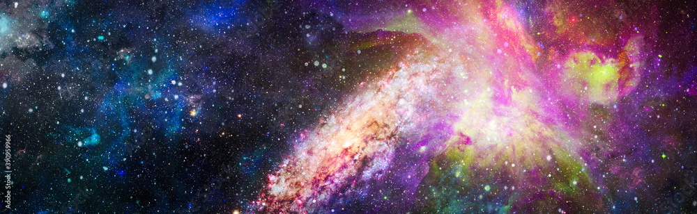 Wall mural fiery explosion in space. abstract illustration of universe. elements of this image furnished by nas