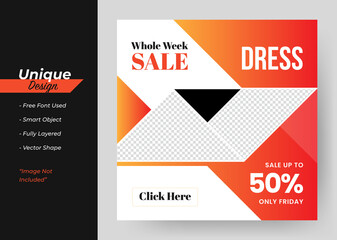 Social Media Post Sale & Collection concept Design Template.
