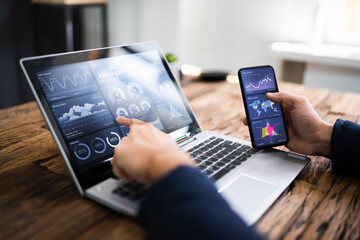 KPI Business Analytics Data Dashboard. Analyst