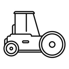 Road roller icon. Outline road roller vector icon for web design isolated on white background