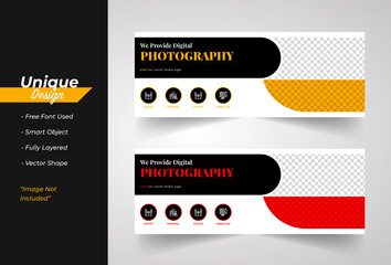 The Digital Photography Concept Web banner Template. Abstract Design.