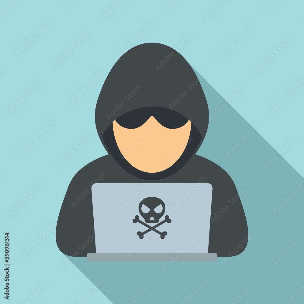 Poster modern hacker icon. flat illustration of modern hacker vector icon for web design