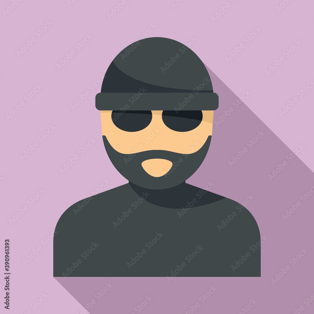 Poster old hacker icon. flat illustration of old hacker vector icon for web design