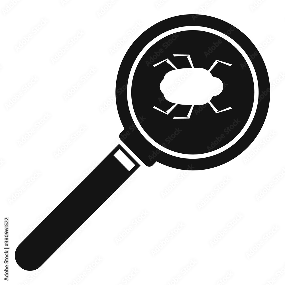 Poster search computer bug icon. simple illustration of search computer bug vector icon for web design isol