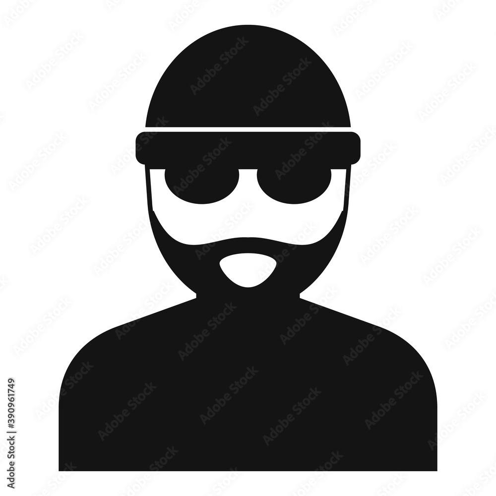 Poster old hacker icon. simple illustration of old hacker vector icon for web design isolated on white back