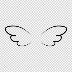 Many kinds of wings cartoon illustration, angel, angel wings, feather wings, angel, goodness.vector illustration and icon.