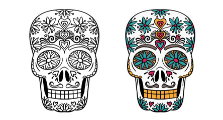 Halloween holiday icon collection in line art style. Use it for poster, background, card design. Vector illustration.