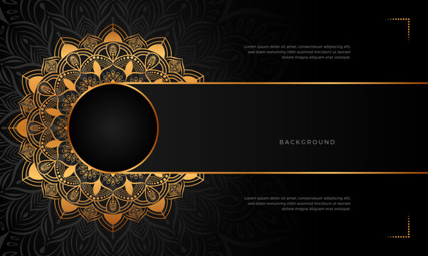 Luxury mandala background with floral ornament pattern. Hand drawn gold mandala design. Vector mandala template for decoration invitation, cards, wedding, logos, cover, brochure, flyer, banner.
