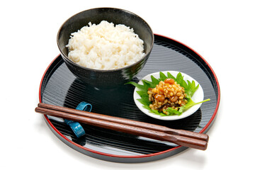 醤油の実と御飯