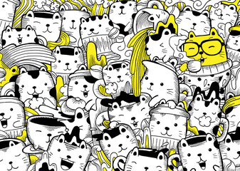 Catfee Time Pattern Illustration