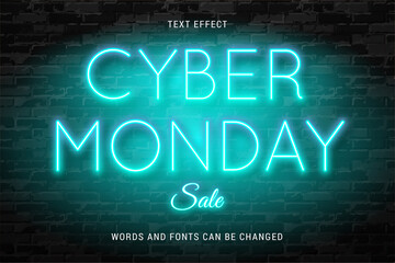 cyber monday sale text effect fully editable vector image