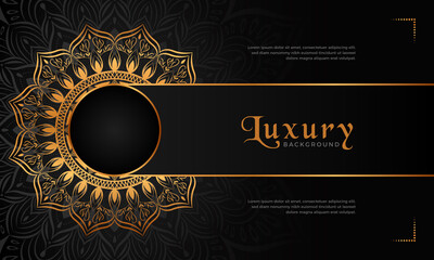 Luxury mandala background with floral ornament pattern. Hand drawn gold mandala design. Vector mandala template for decoration invitation, cards, wedding, logos, cover, brochure, flyer, banner.